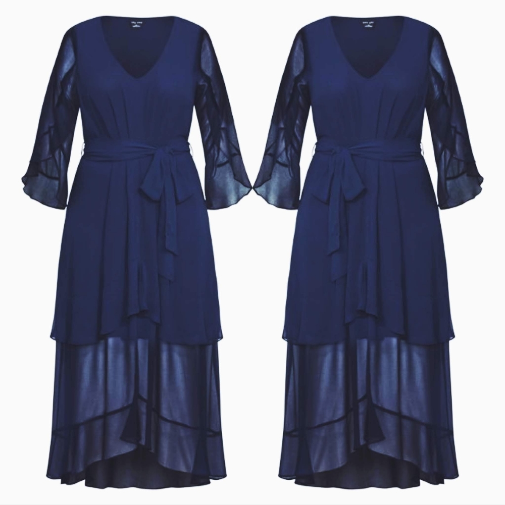 Plus Size 14 City Chic Ruffle Maxi Dress - Picture 3 of 4